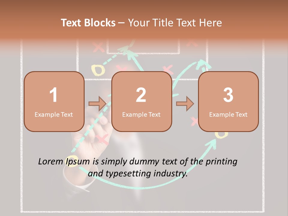 A Man Drawing A Soccer Field On A Blackboard PowerPoint Template