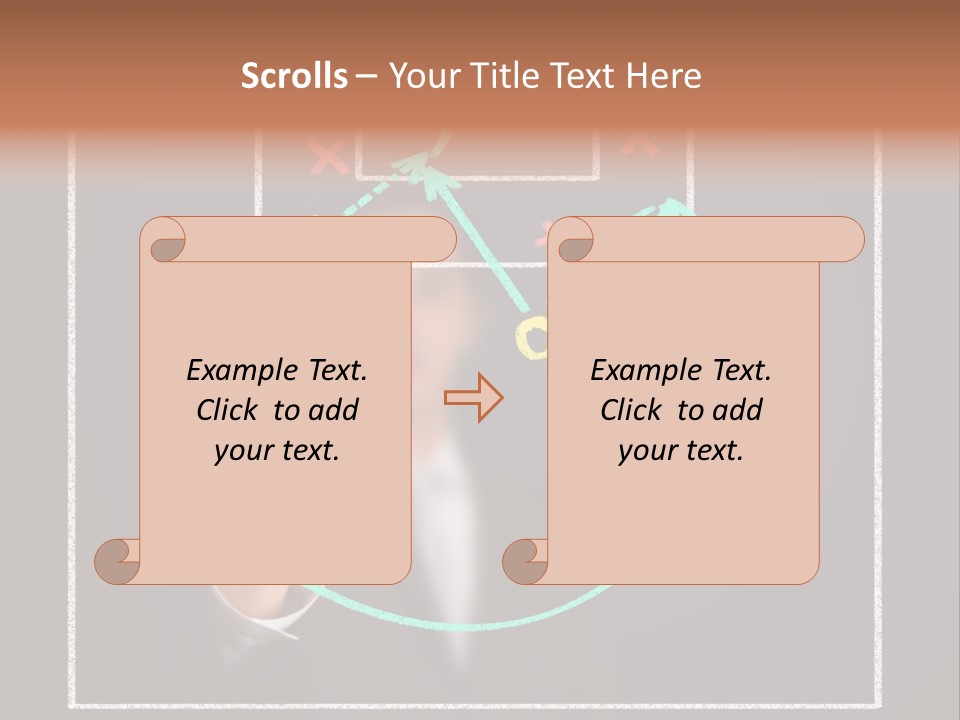 A Man Drawing A Soccer Field On A Blackboard PowerPoint Template
