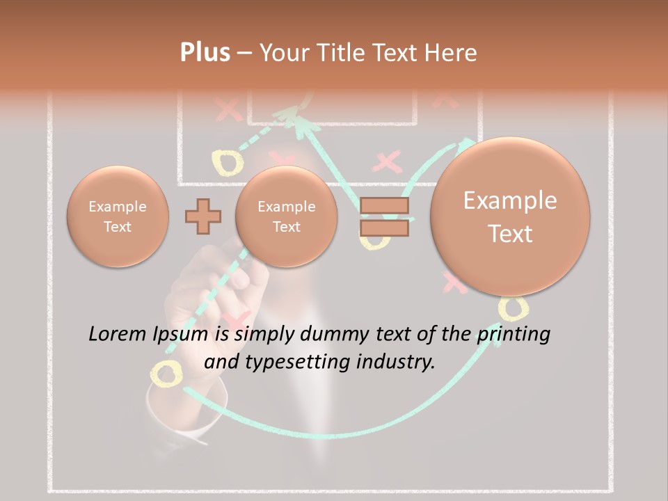A Man Drawing A Soccer Field On A Blackboard PowerPoint Template
