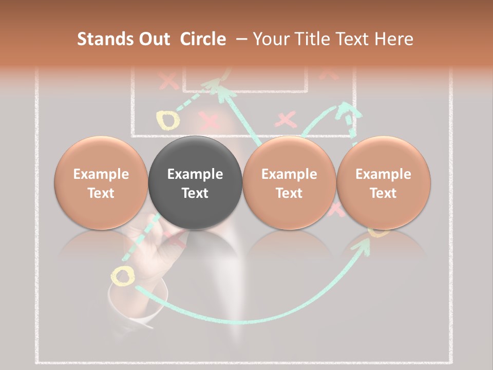 A Man Drawing A Soccer Field On A Blackboard PowerPoint Template