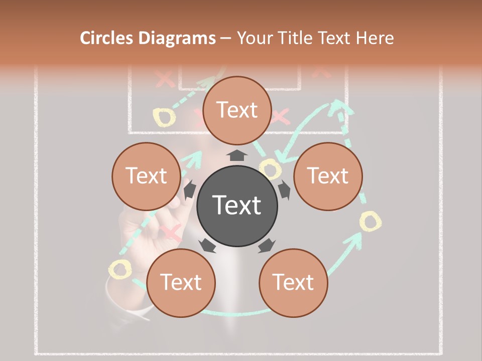 A Man Drawing A Soccer Field On A Blackboard PowerPoint Template