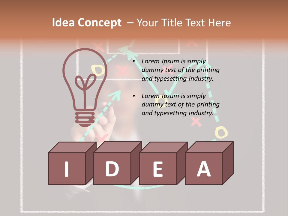 A Man Drawing A Soccer Field On A Blackboard PowerPoint Template