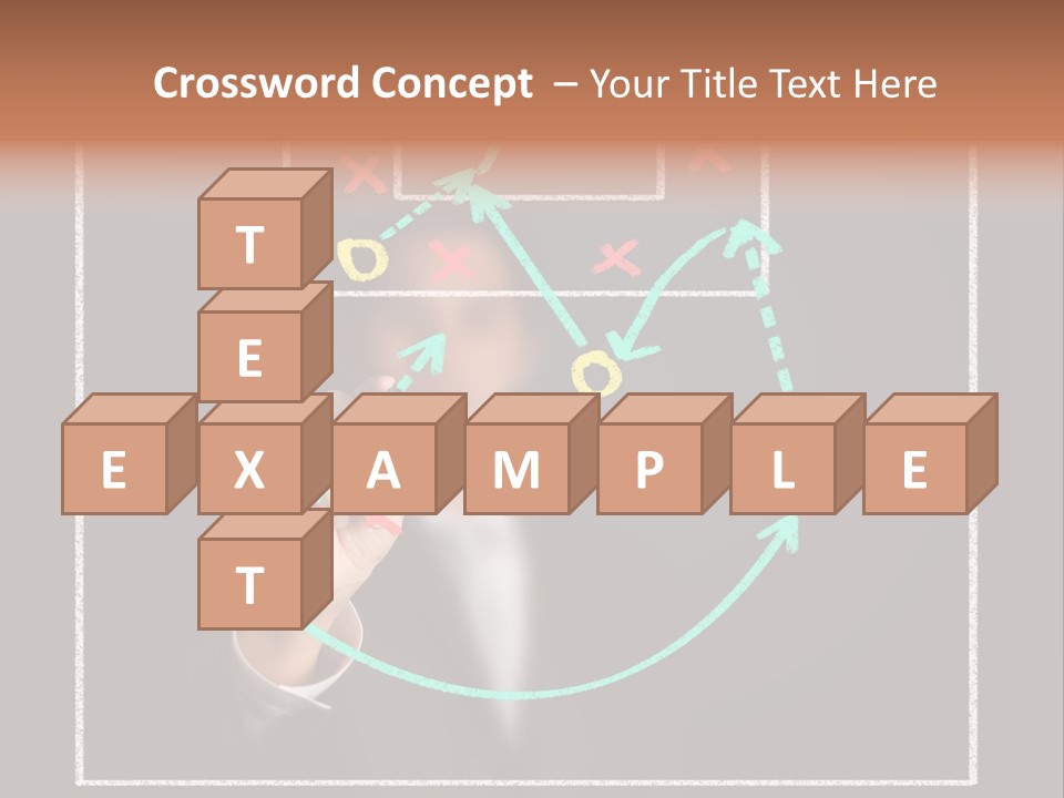 A Man Drawing A Soccer Field On A Blackboard PowerPoint Template