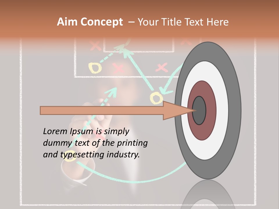 A Man Drawing A Soccer Field On A Blackboard PowerPoint Template