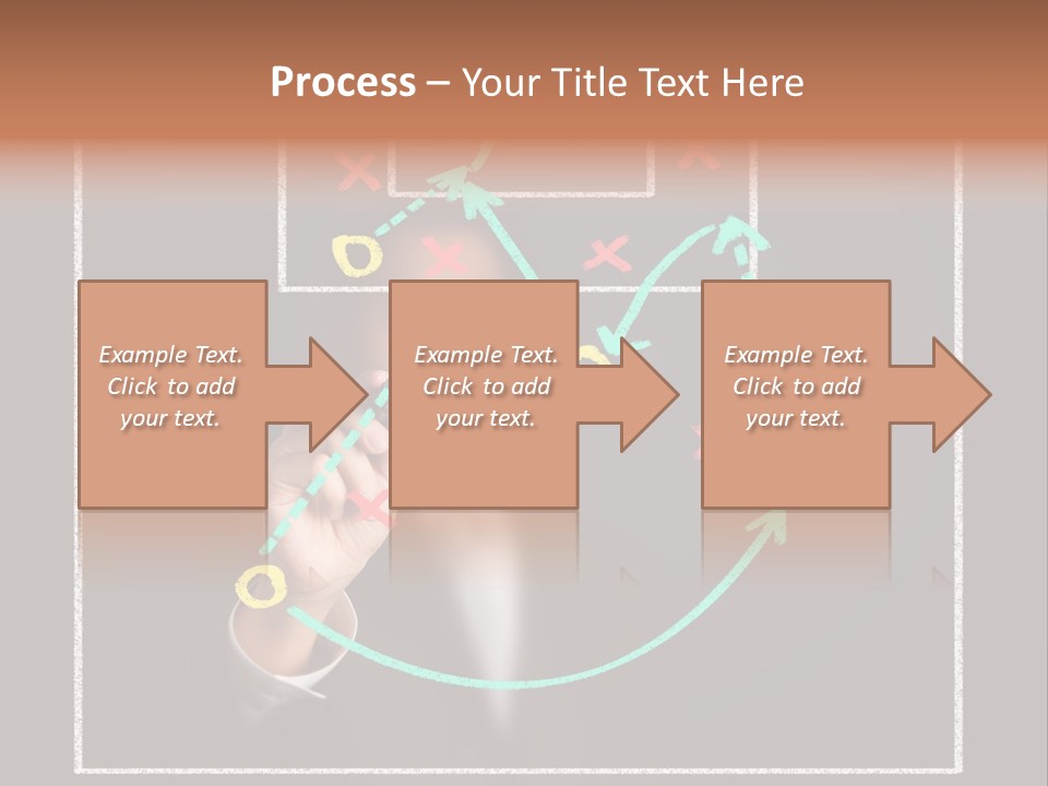A Man Drawing A Soccer Field On A Blackboard PowerPoint Template
