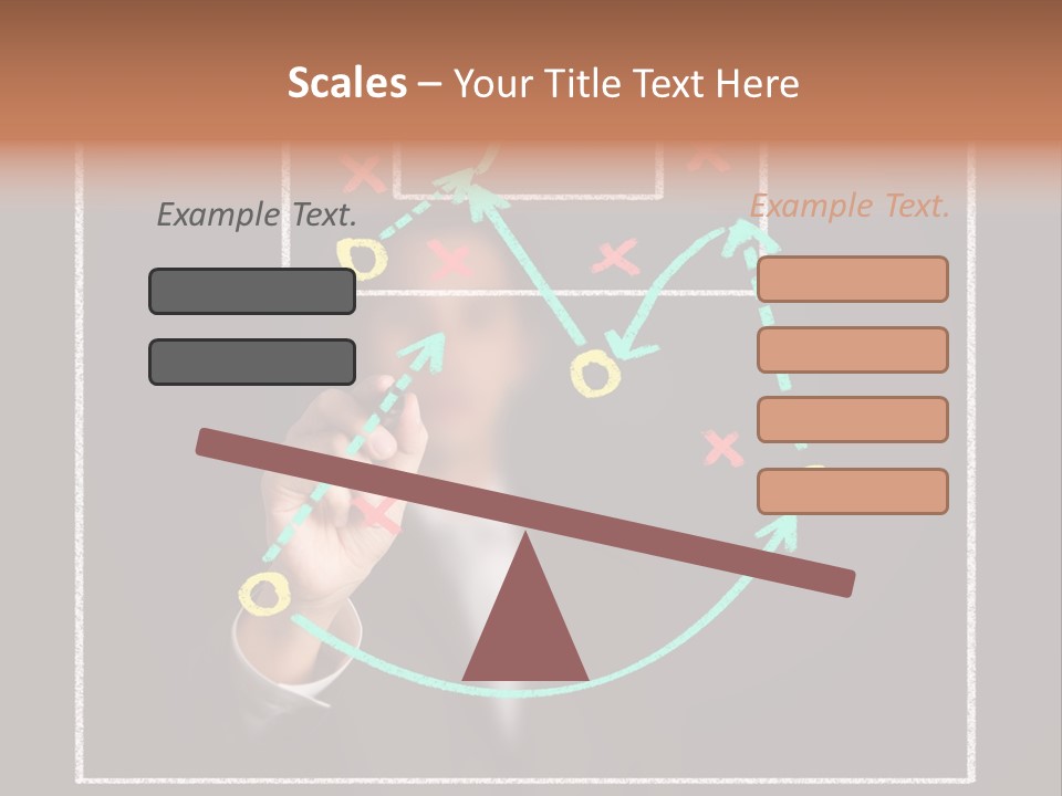 A Man Drawing A Soccer Field On A Blackboard PowerPoint Template