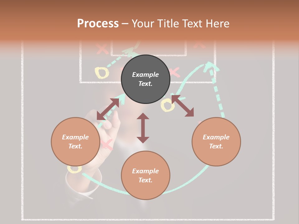 A Man Drawing A Soccer Field On A Blackboard PowerPoint Template