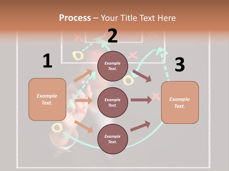 A Man Drawing A Soccer Field On A Blackboard PowerPoint Template