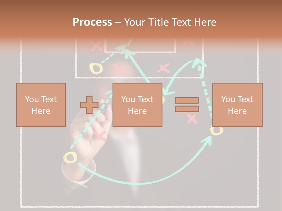 A Man Drawing A Soccer Field On A Blackboard PowerPoint Template