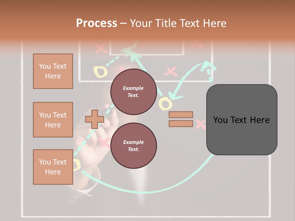 A Man Drawing A Soccer Field On A Blackboard PowerPoint Template