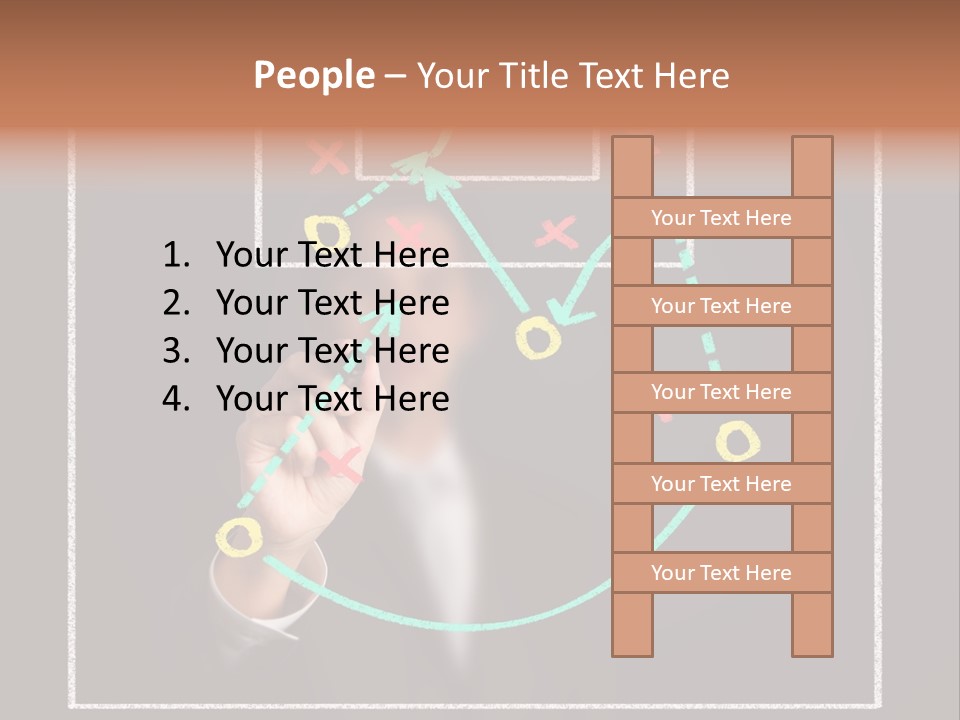 A Man Drawing A Soccer Field On A Blackboard PowerPoint Template