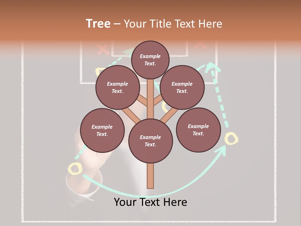 A Man Drawing A Soccer Field On A Blackboard PowerPoint Template