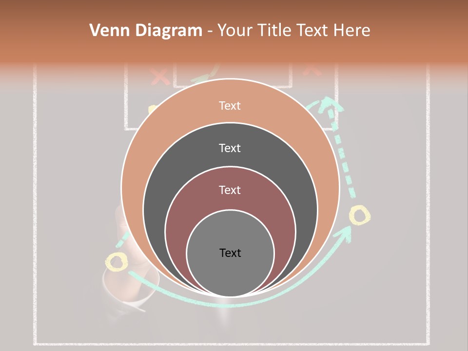 A Man Drawing A Soccer Field On A Blackboard PowerPoint Template