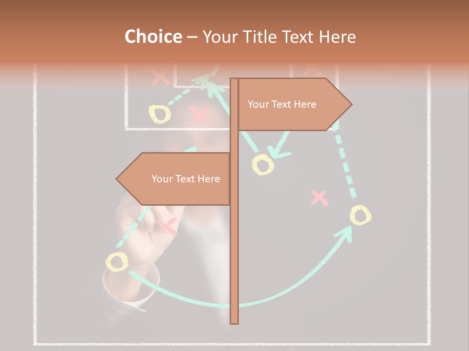 A Man Drawing A Soccer Field On A Blackboard PowerPoint Template