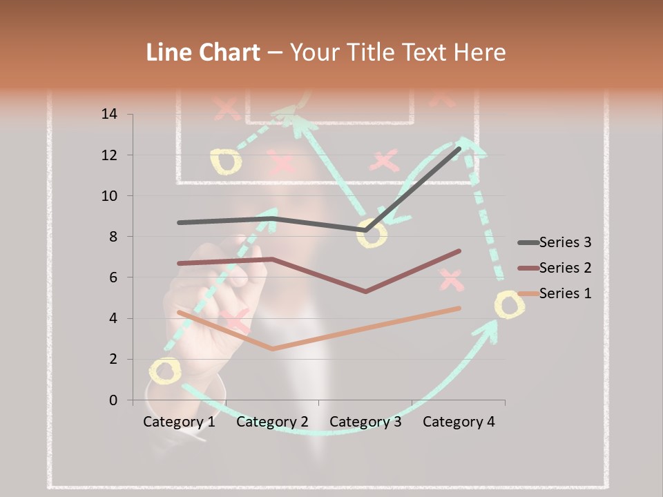 A Man Drawing A Soccer Field On A Blackboard PowerPoint Template