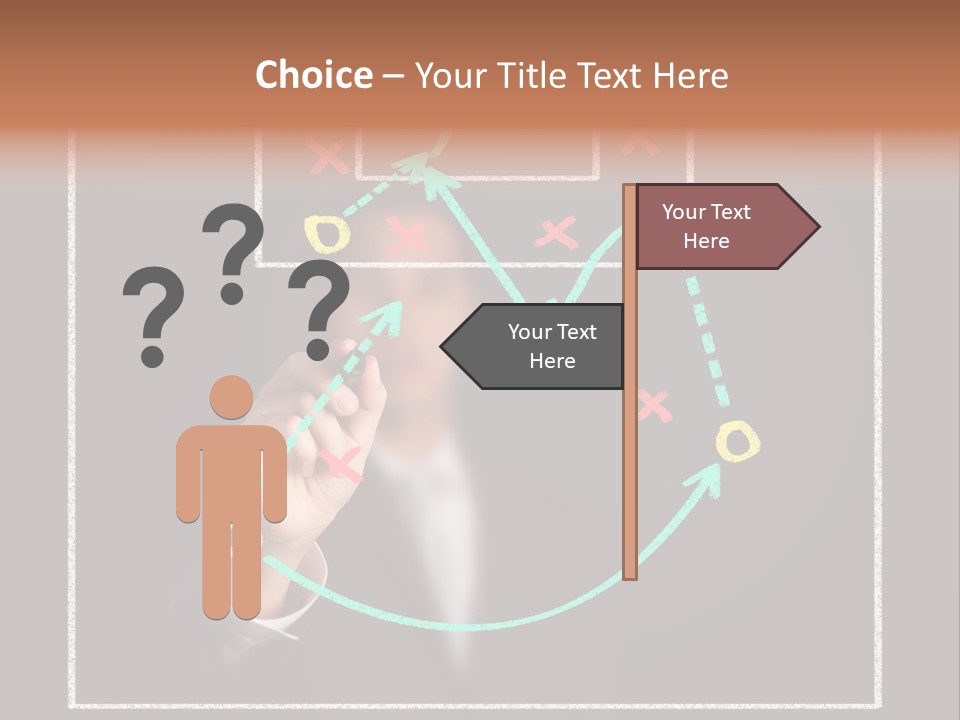 A Man Drawing A Soccer Field On A Blackboard PowerPoint Template