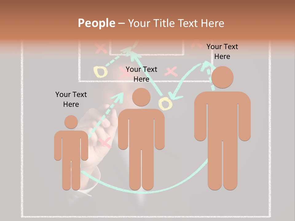 A Man Drawing A Soccer Field On A Blackboard PowerPoint Template