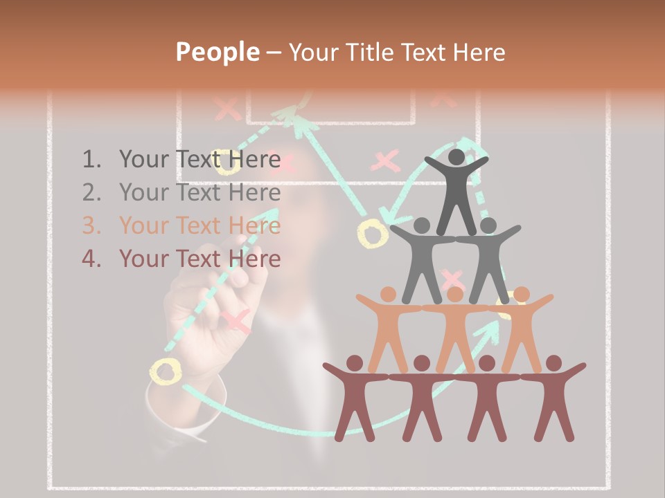 A Man Drawing A Soccer Field On A Blackboard PowerPoint Template