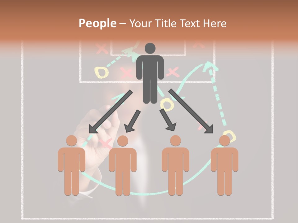A Man Drawing A Soccer Field On A Blackboard PowerPoint Template