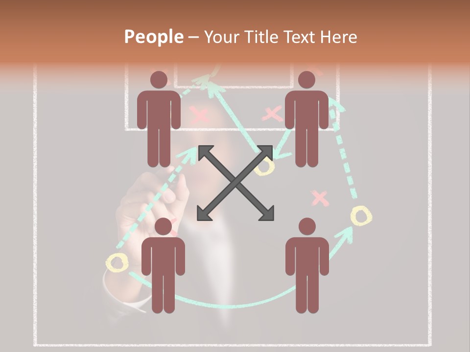 A Man Drawing A Soccer Field On A Blackboard PowerPoint Template