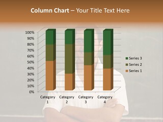 A Man Standing In Front Of A Blackboard With His Arms Crossed PowerPoint Template