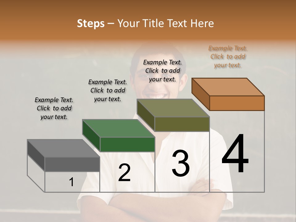 A Man Standing In Front Of A Blackboard With His Arms Crossed PowerPoint Template