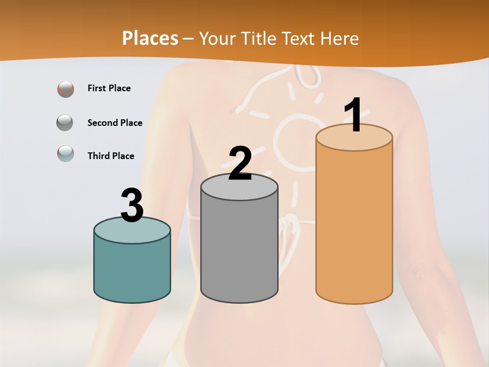 Sun Tan Lotion Health Caucasian PowerPoint Template