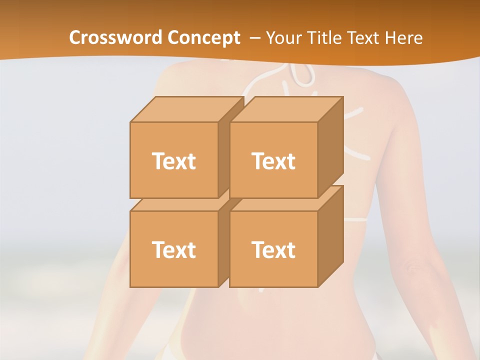 Sun Tan Lotion Health Caucasian PowerPoint Template