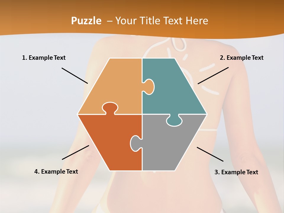 Sun Tan Lotion Health Caucasian PowerPoint Template