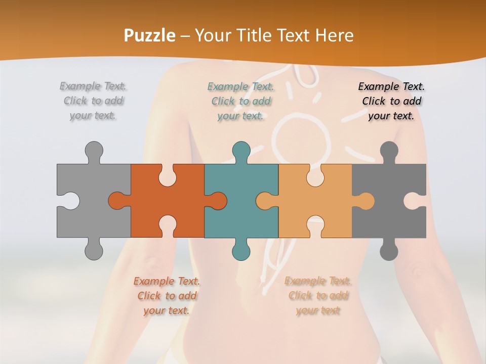 Sun Tan Lotion Health Caucasian PowerPoint Template