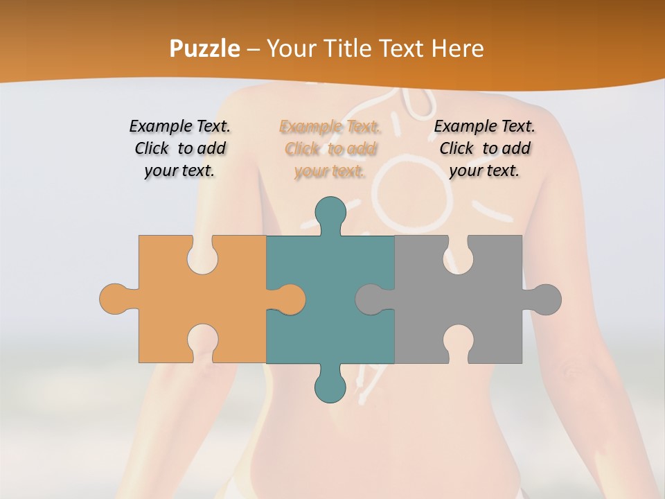 Sun Tan Lotion Health Caucasian PowerPoint Template