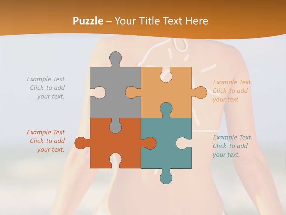 Sun Tan Lotion Health Caucasian PowerPoint Template