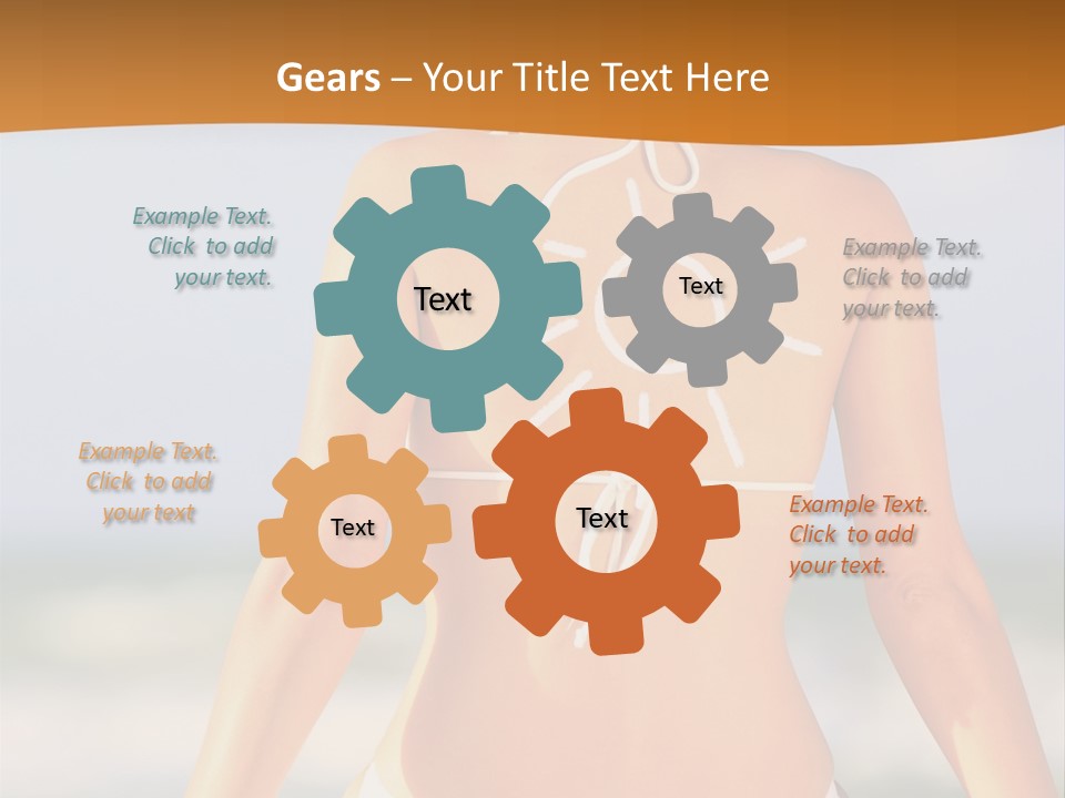 Sun Tan Lotion Health Caucasian PowerPoint Template