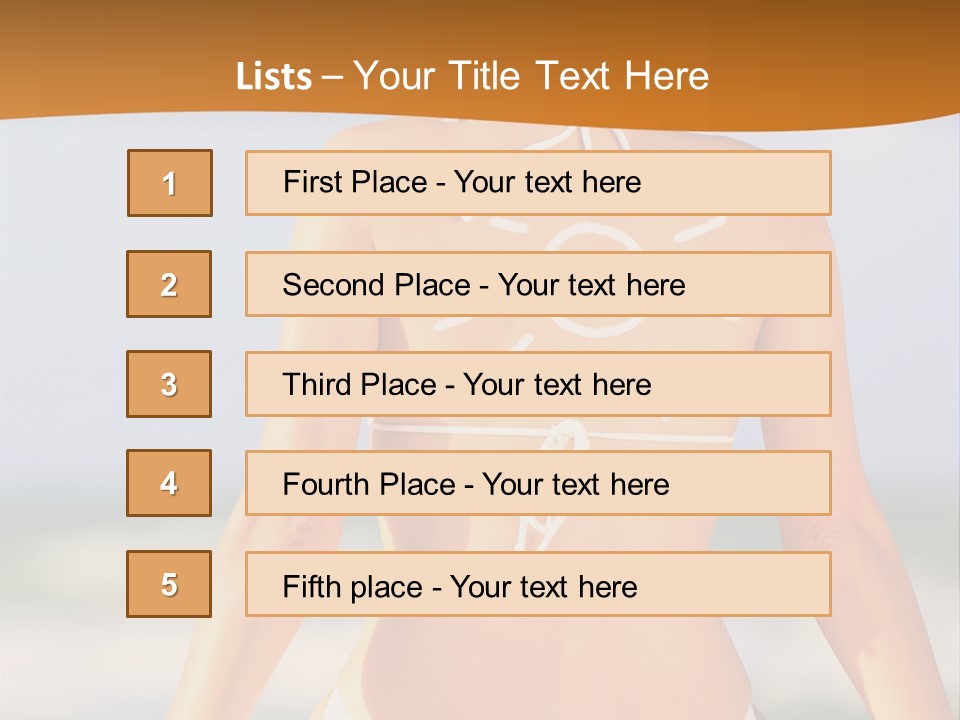 Sun Tan Lotion Health Caucasian PowerPoint Template