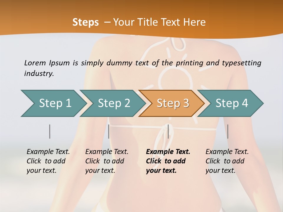 Sun Tan Lotion Health Caucasian PowerPoint Template