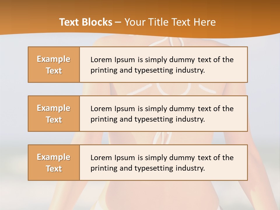 Sun Tan Lotion Health Caucasian PowerPoint Template