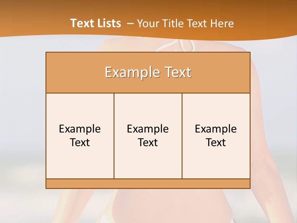 Sun Tan Lotion Health Caucasian PowerPoint Template