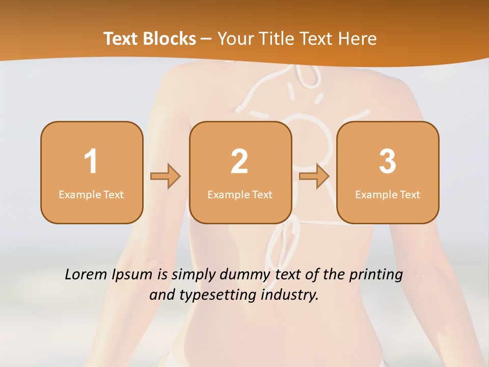 Sun Tan Lotion Health Caucasian PowerPoint Template