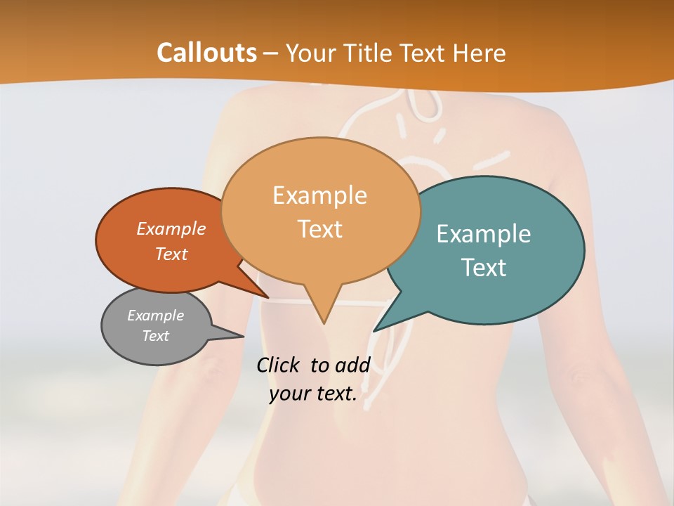 Sun Tan Lotion Health Caucasian PowerPoint Template