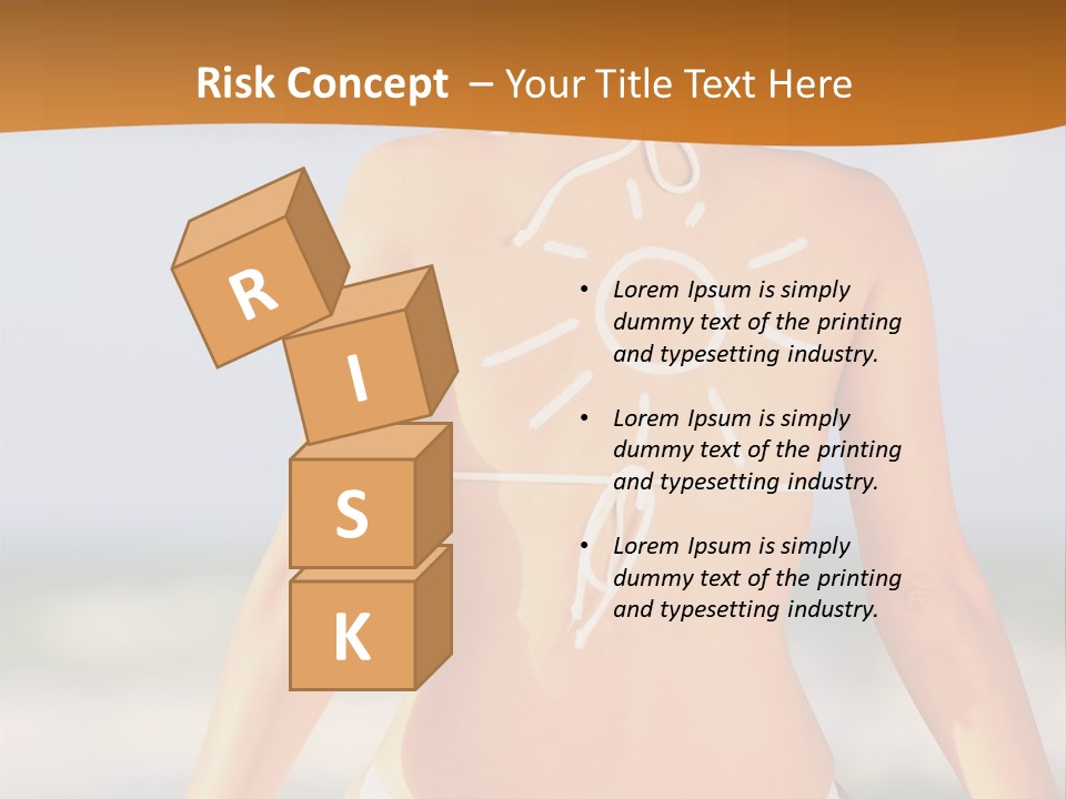 Sun Tan Lotion Health Caucasian PowerPoint Template