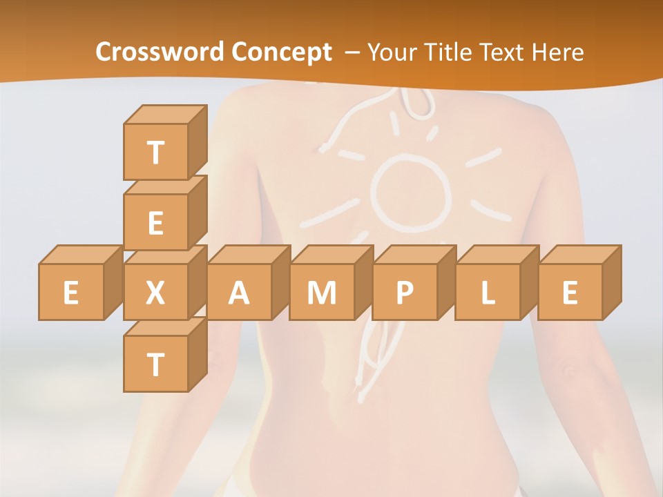 Sun Tan Lotion Health Caucasian PowerPoint Template