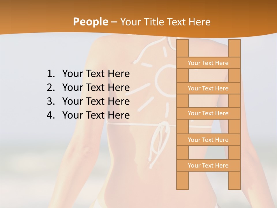 Sun Tan Lotion Health Caucasian PowerPoint Template