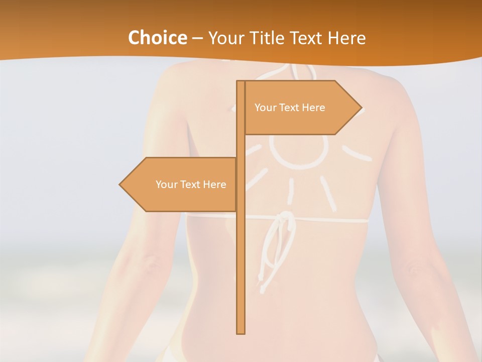 Sun Tan Lotion Health Caucasian PowerPoint Template