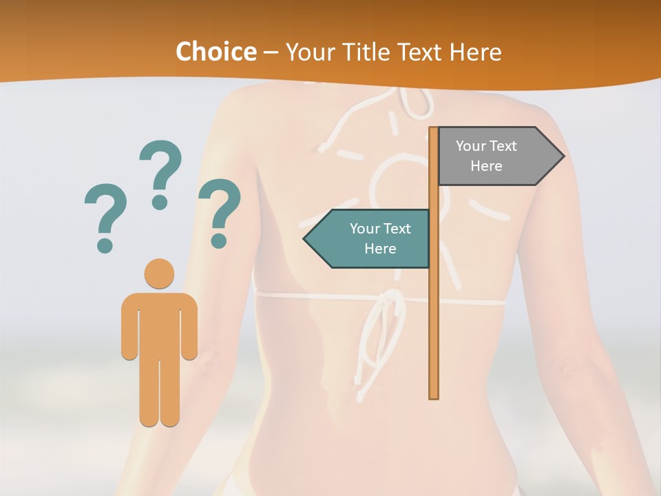 Sun Tan Lotion Health Caucasian PowerPoint Template