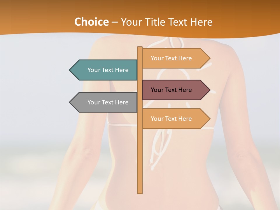 Sun Tan Lotion Health Caucasian PowerPoint Template