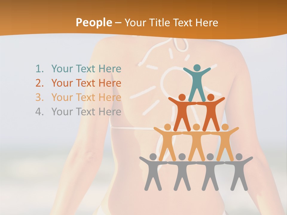 Sun Tan Lotion Health Caucasian PowerPoint Template