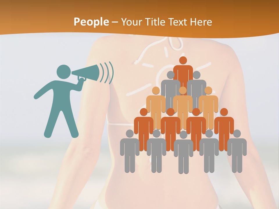 Sun Tan Lotion Health Caucasian PowerPoint Template