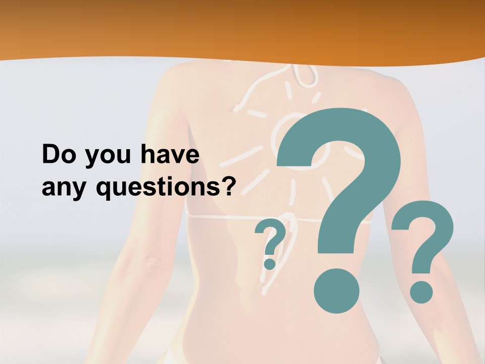 Sun Tan Lotion Health Caucasian PowerPoint Template