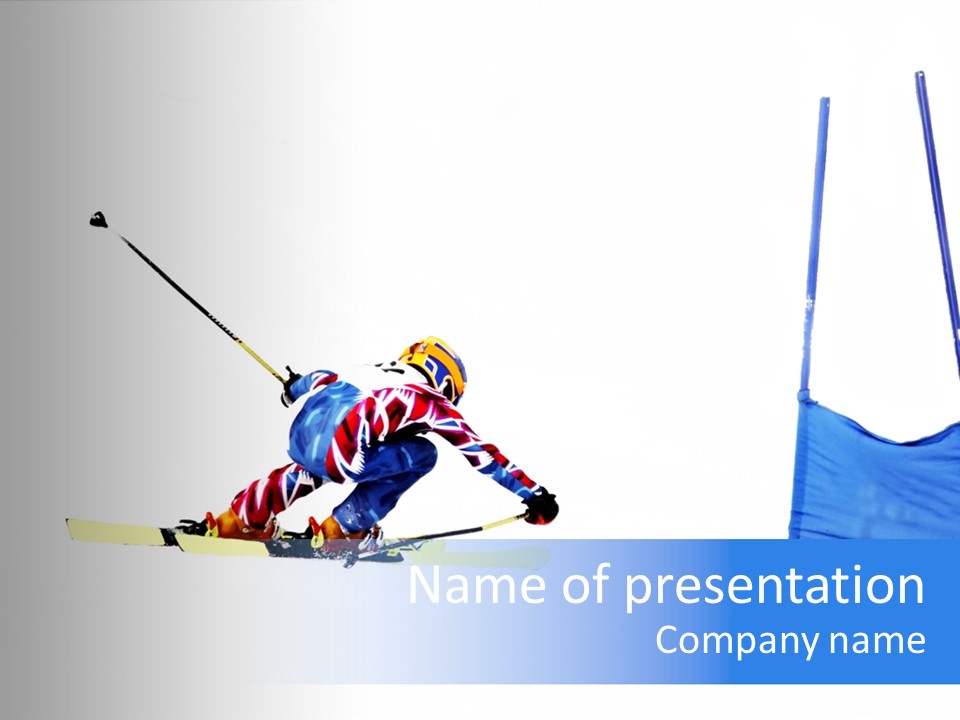 Slope Competitive Skier PowerPoint Template