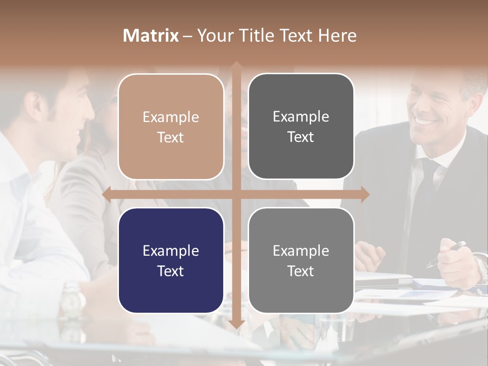 A Group Of Business People Sitting Around A Table PowerPoint Template